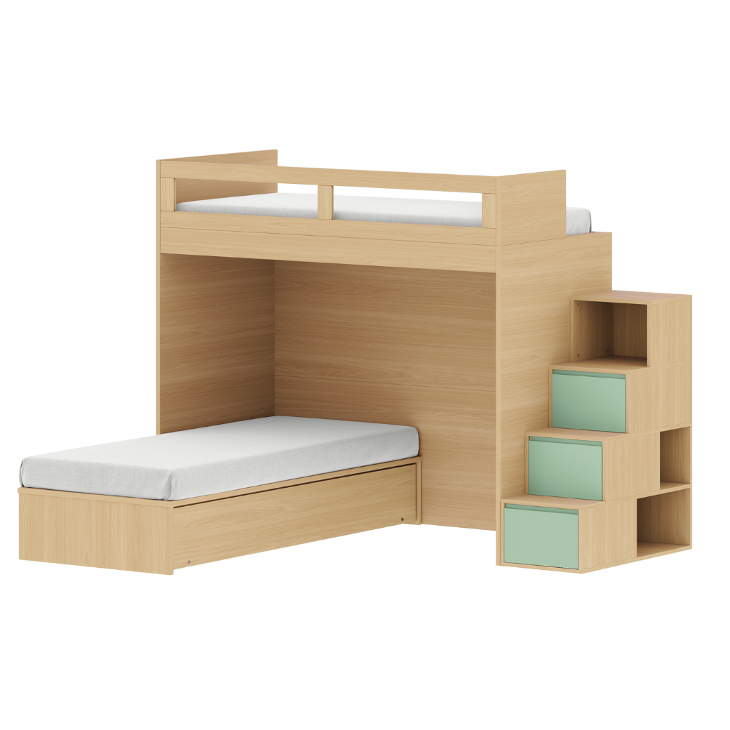 Beliche com Cama Auxiliar em Mdf Linha Kids