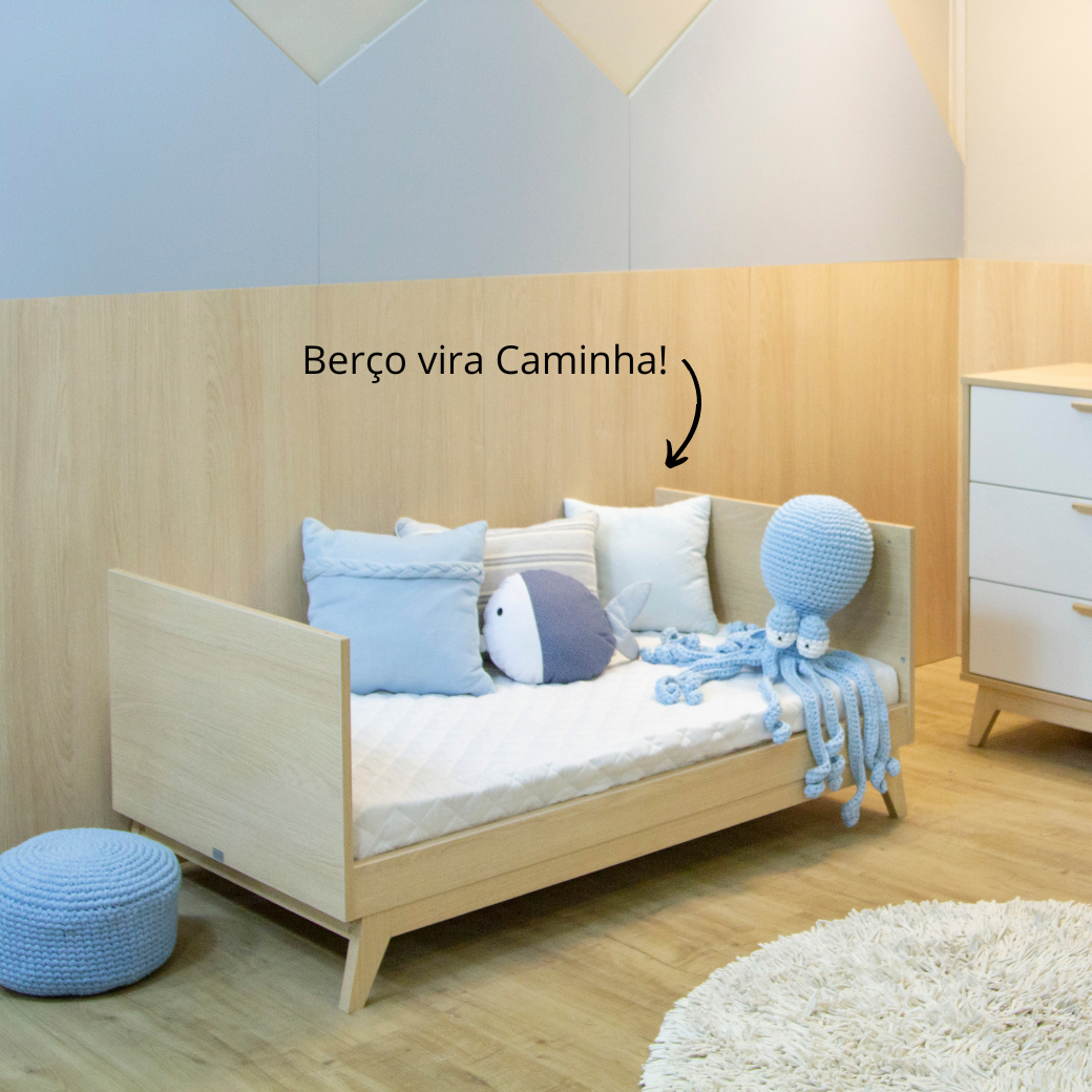 Berço Cômoda e Guarda Roupa para Bebê Quarto Infantil Completo Petit