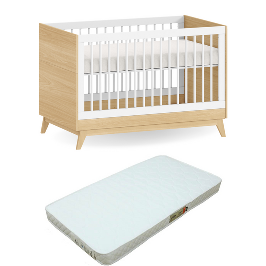 Berço com Colchão Vira Mini Cama Linha Petit