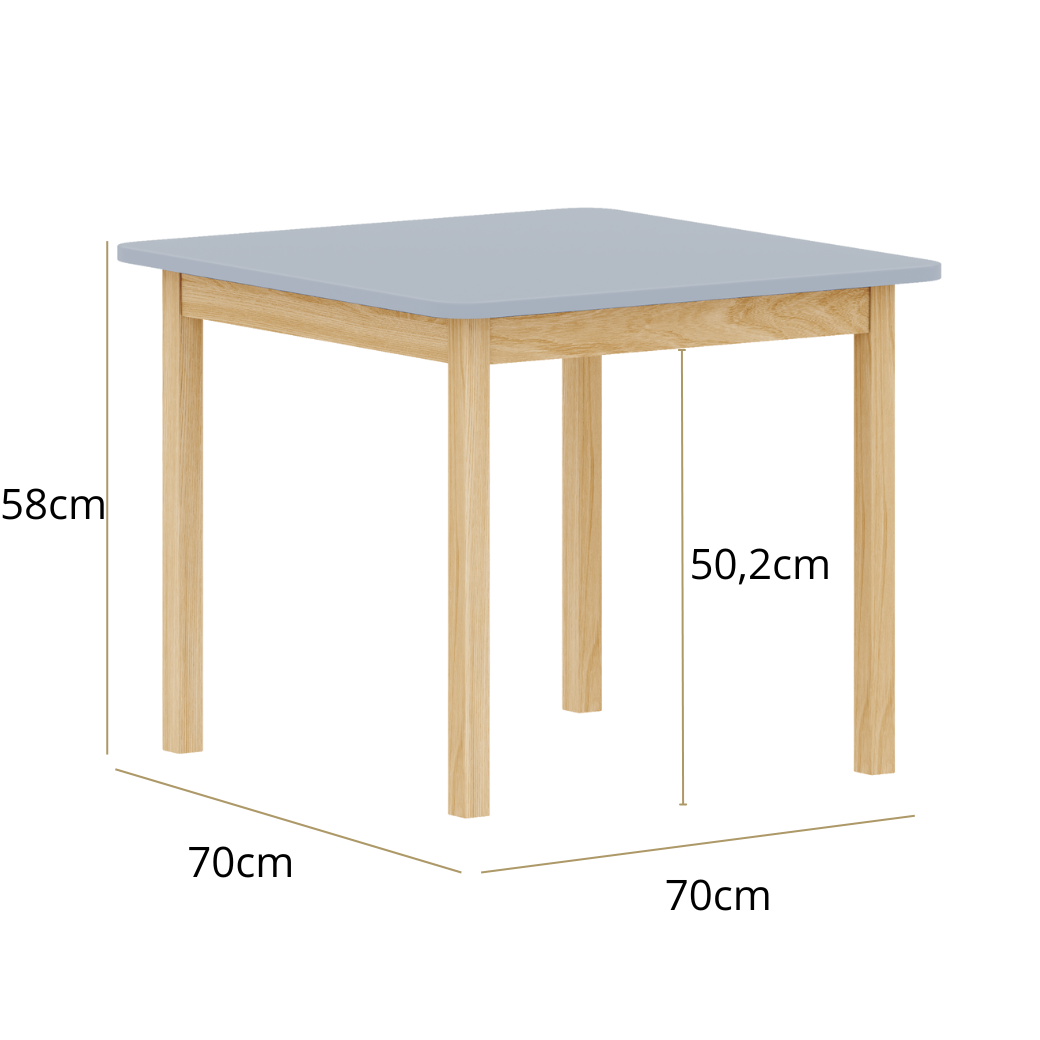 Mesa Infantil Quadrada de Madeira