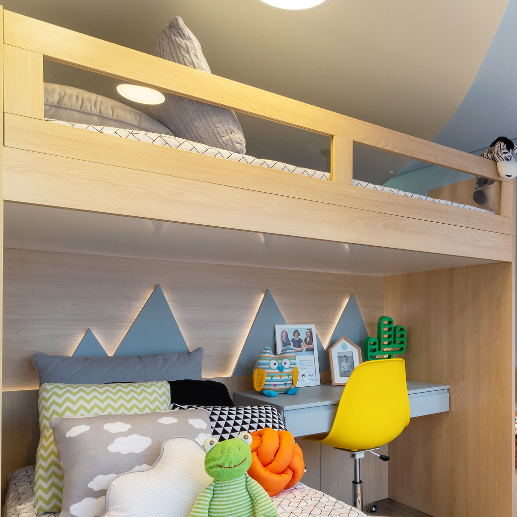 Beliche com Cama Auxiliar em Mdf Linha Kids